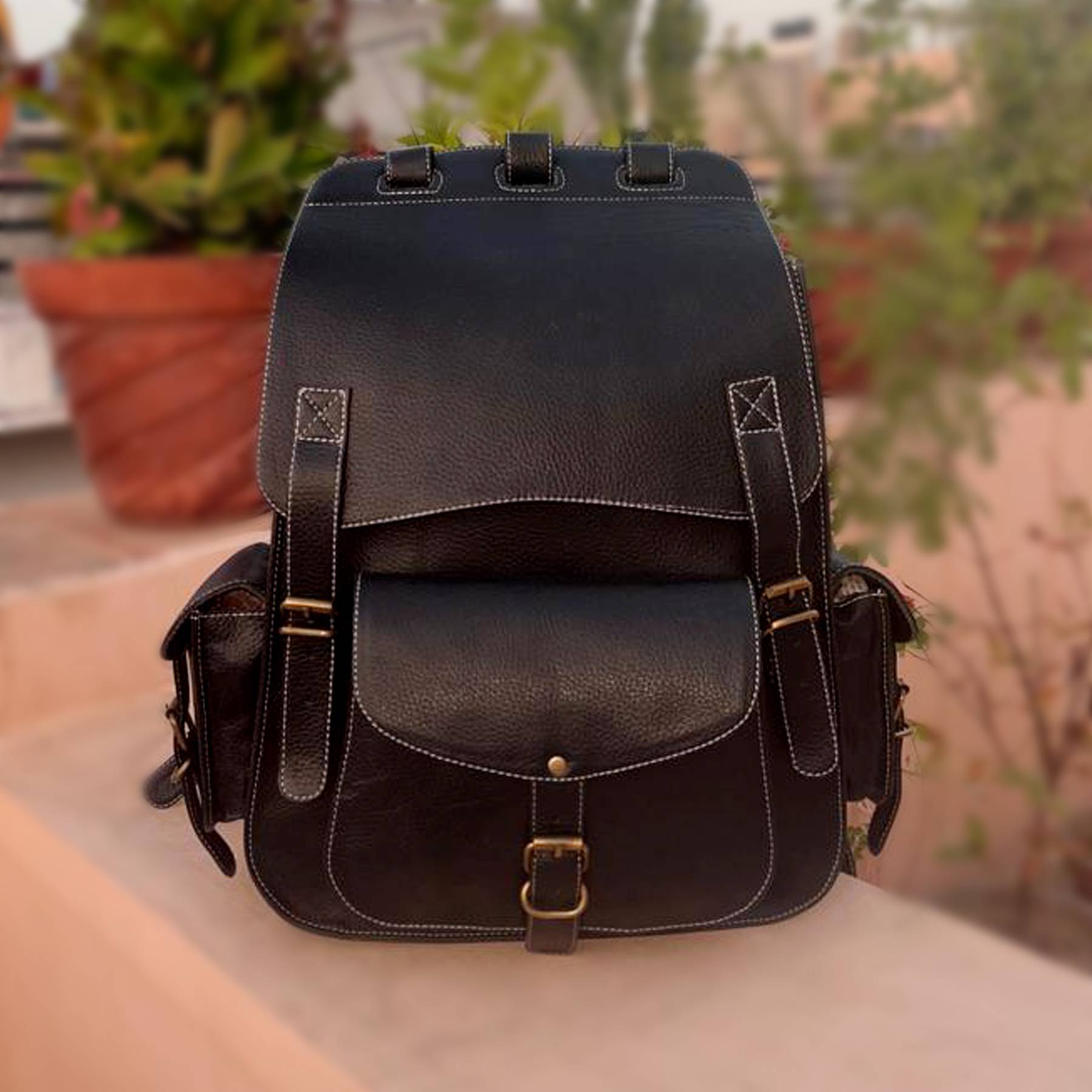 Black Kenya Recycled Vegan Leather Shoulder Bag | Melie Bianco